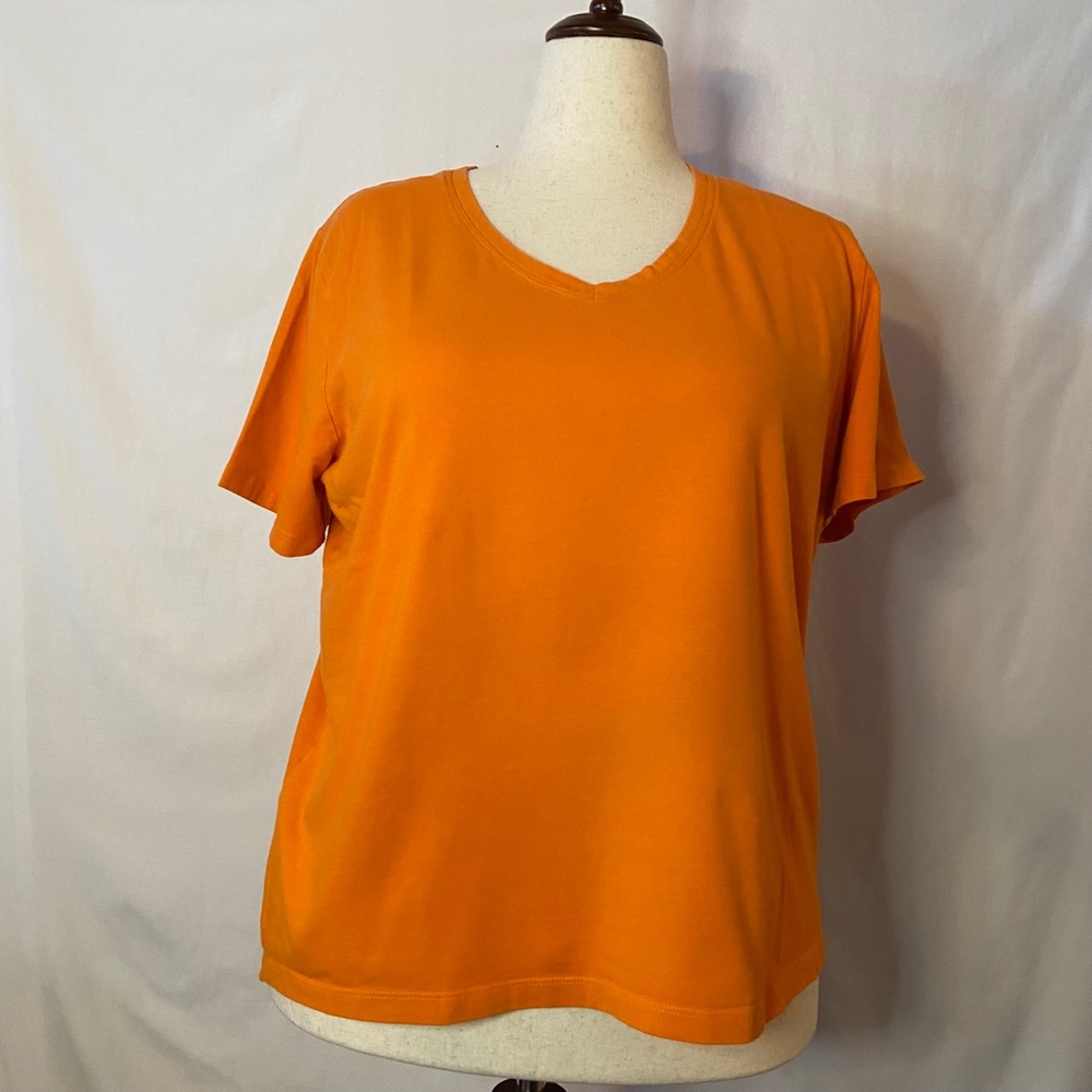 Plus Size Orange Great Northwest Short Sleeve V-Neck T-Shirt Size 2X